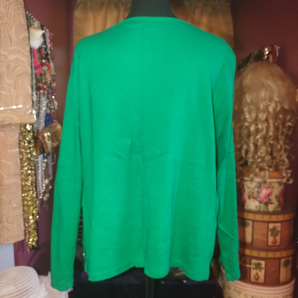 Ruby Rd. Green Top 2X - Picture 3 of 3